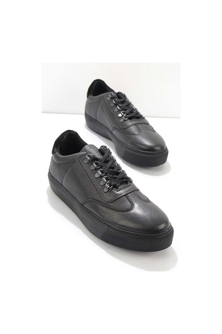 Siyah Leather Erkek Casual Ayakkabı E01120001303 Siyah