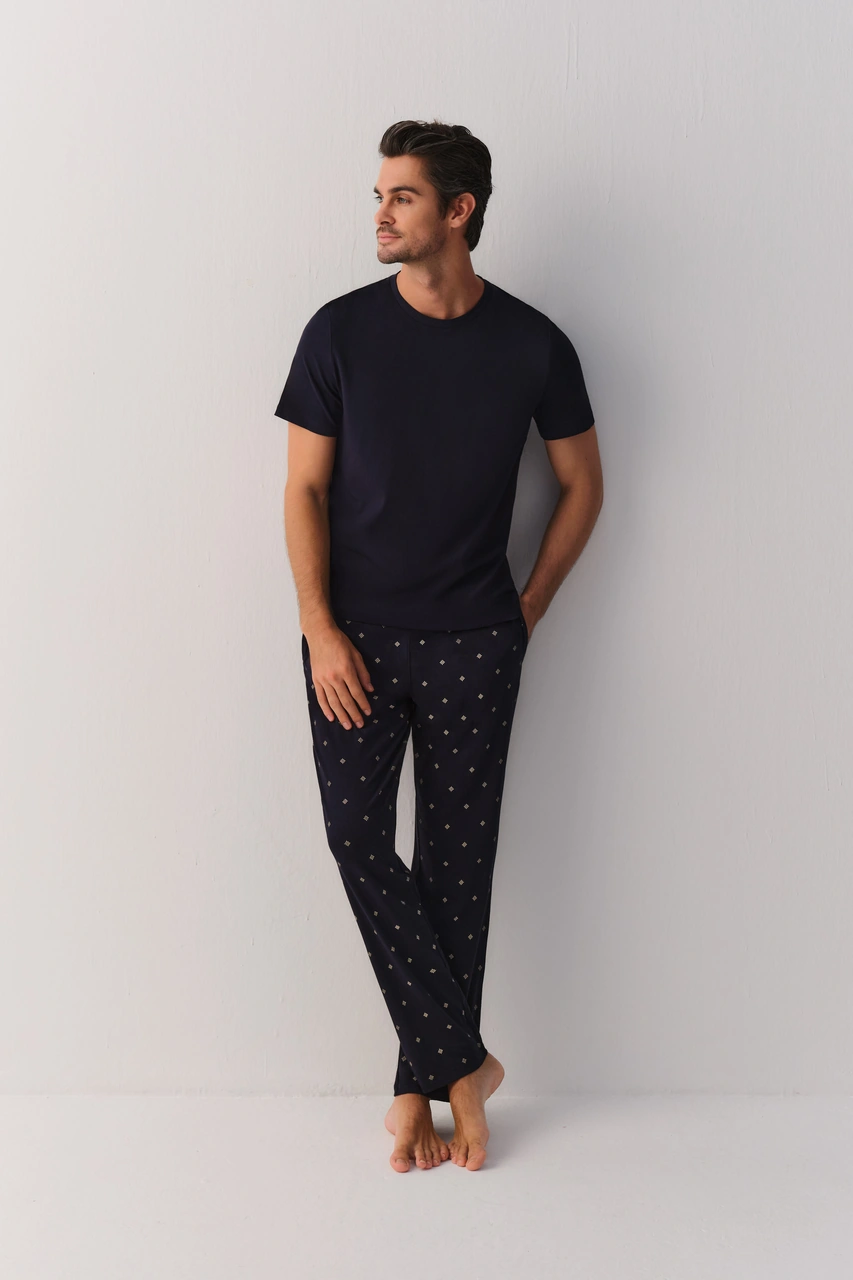 Suwen Treasure Modal Erkek Pijama Takımı Sh26424660303 Lacivert