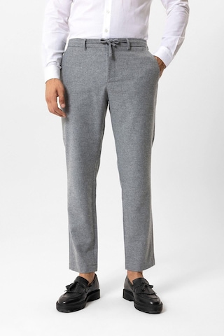 Back And Bond Koyu Gri Slim Fit Beli Bağcıklı Yünlü Jogger Pantolon Çok Renkli