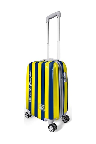 Coral High Sarı Lacivert Çubuklu Kabin Boy Valiz 50cm 16562 Çok Renkli