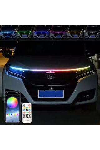 App Kontrollü Kaput Ledi Animasyonlu Rgb Kayar Led -150cm