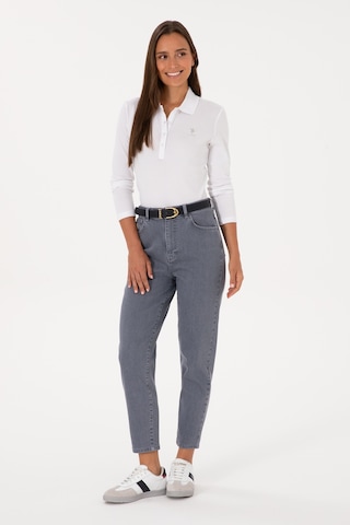 U.S. Polo Assn. Kadın Gri Mom High Waist Fit Jean Pantolon 50309422-DN0025