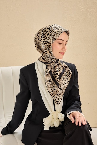 Silk Home Tivil İpek Eşarp Ist 11506- 02 Sarı-siyah Leopar Desen