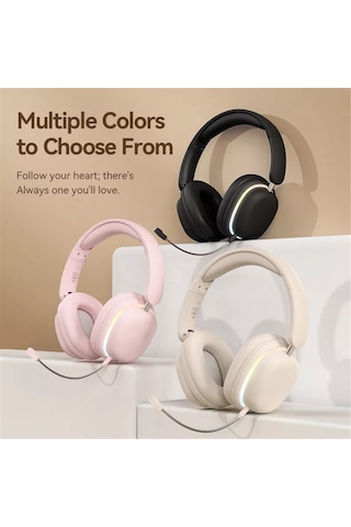 Folinda Sy-t3 Kulaküstü Bluetooth Kulaklık: Rgb Işıklı, Gürültü Engelleme, Kablosuz/kablolu Çift Mod, Uzun Pil Ömrü, Katlanabilir - Siyah