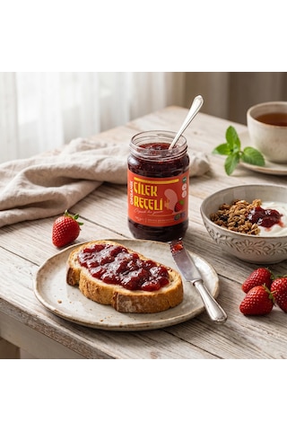 Ots Organik Çilek Reçeli 360 gr (Organik Sertifikalı, Pestisit Analizli)