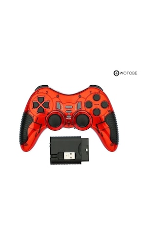 2.4g Ps1 Ps2 Ps3 Pc Android Tv Tv Box Android Telefon Uyumlu Titreşimli Kablosuz Joystick Kırmızı