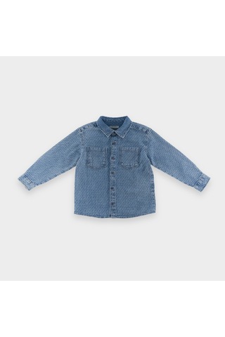 Panço Erkek Çocukdüğmeli Denim Gömlek Mavi 2411bk06002-4251 001