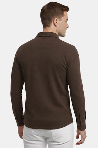 Deep Sea Deepsea Kahve Slim Fit Örme Kumaş Likralı Erkek Gömlek Nefes Alan Esnek Ve Modern Tasarım 2602604