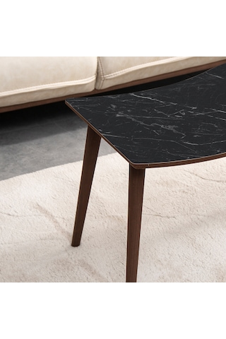 Vovvahome Salsa Mdf Ahşap Orta Sehpa - Siyah Mermer
