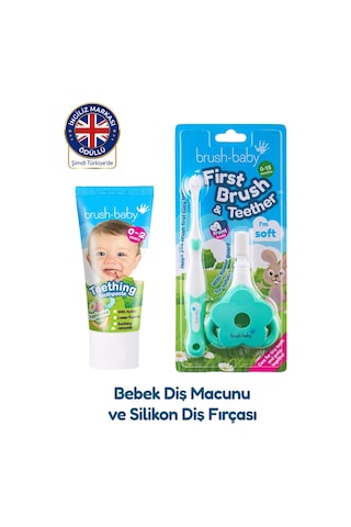 Brush-baby Silikon Diş Fırçası Ve Diş Kaşıyıcı İle Diş Macunu İlk Ağız Bakım Seti 0-18 Ay Diğer