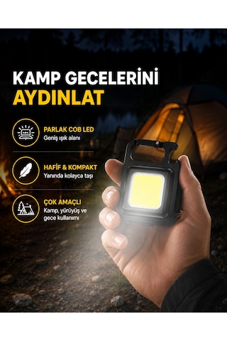 Bay Usb Type-c Şarjlı Mini Fener Manyetik, Katlanabilir Ve Şişe Açacaklı Tasarım Yeni Nesil Najmaddin