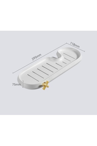 Yystore Banyo Musluk Depolama Rafı Mutfak Beyaz