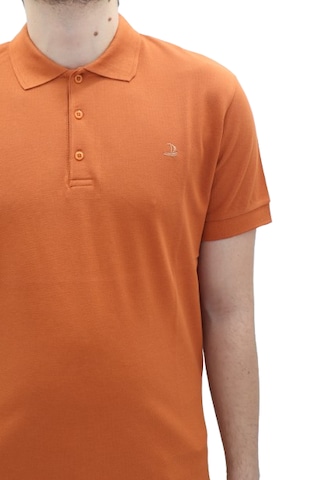 Santa Dmctekstil Erkek Dior Düz Spor Kesim Dar Kalıp Cepsiz Polo Yaka T-shirt Turuncu