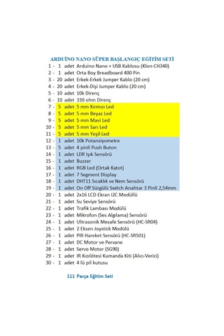 Arduino Nano Süper Başlangıç Seti