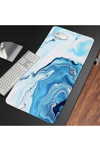 Fare Ve Klavye İçin Mermer Dokulu Mouse Pad Lıla 300x800x2mm Mor