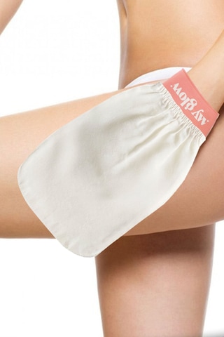 1 Adet Ekru Banyo Duş Kesesi Peeling Eldiveni %100 Floş Ipek Kadı