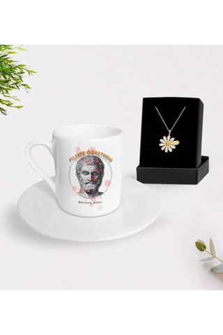 Kişiye Özel Felsefe Öğretmeni Türk Kahvesi Fincanı Ve Isimli Papa N11.10296