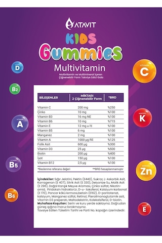 Atavit Kids Multivitamin 60 Gummies 3 Adet