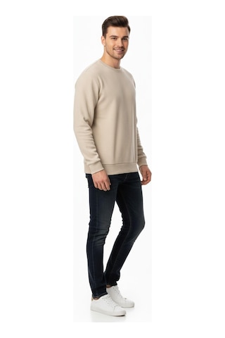 Baglan Erkek Büyük Beden Sıfır Yaka Selanik Sweatshirt Bgl-st04871 Taş