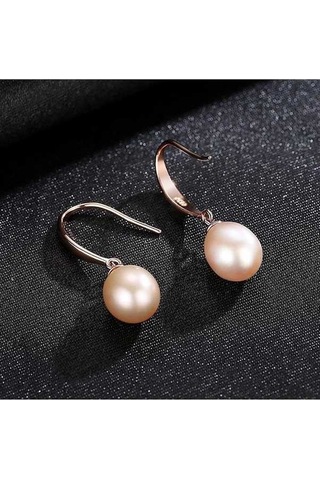 Novahub 925 Ayar Gümüş Gül Damla Küpe, Tatlı Su İnci Küpe Takısı, Beyaz/pembe/mor, Düğün/hediye, Kadın/kız/kardeş Mor