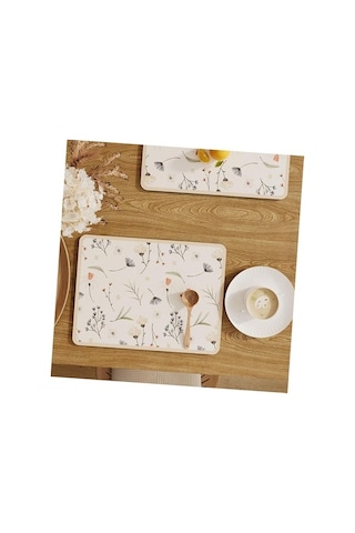 Çiçekli Kaymaz Servis Matı