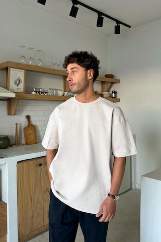Basic Oversize Tişört Taş Rengi Taş