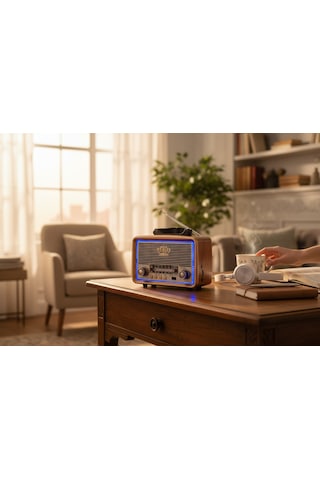 Rt-681 Nostalji Led Detay Radyo,ahşap Görünüm Nostaljik Radyo