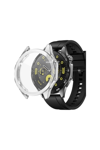 Huawei Watch Gt4 46mm Uyumlu Kasa Ekran Koruyucu 360 Tam Koruma Kılıf Kapak Şeffaf