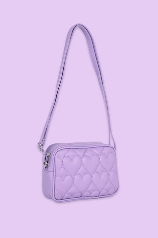 İcone Bag Icone Çocuk Kalp Kapitone Detaylı Omuz Çantası Lila