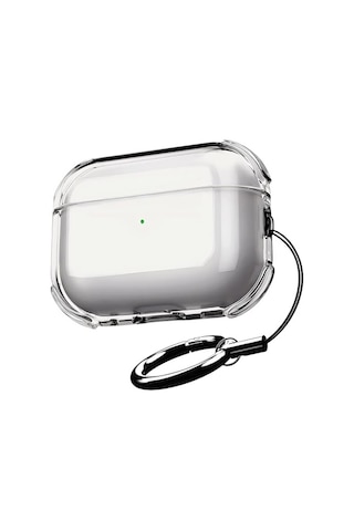 Airpods Pro 3 İçin Ultra Şeffaf Silikon Kılıf Darbe Emici Köşeler İle Mükemmel Koruma Ve Yüksek Kaliteli Taşıma Karabinalı Airpods Pro 3. Nesil Kılıfı Gri Şeffaf, Airpods Pro 3