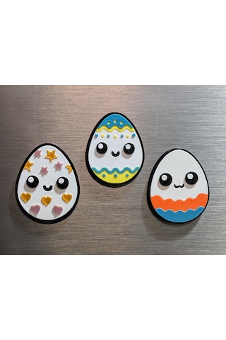Paskalya Bayramı Temalı Renkli Desenli Yumurta Easter Egg Süsü Buzdolabı Magneti