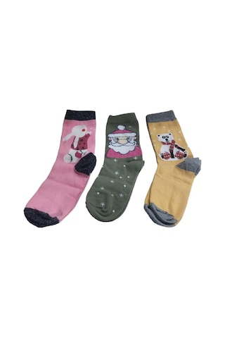 PAMUKLU SOKET YILBAŞI KADIN ÇORABI - ÇOK RENKLİ Çok Renkli