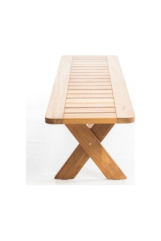 Rehome Focus 200x45 İroko Ahşap Bank Mutfak Salon Bank Ağaç Sandalye Ahşap