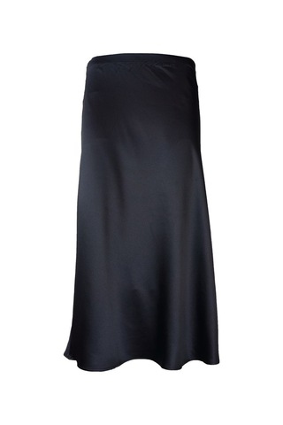 BULALGİY Kadın Siyah Saten Uzun Etek - BGA00058M