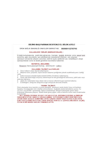 Başarı Ortopedi Başparmak Destekli Sinir Sıkışması El Bilekliği