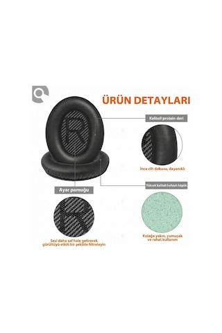 Bose Qc2 Pedi Qc25 Ae2 Ae2i Ae2w Qc2 Qc15 Qc35 Qc35ii Uyumlu Yumuşak Kulaklık Sünger Yastığı Pedi Siyah Gri