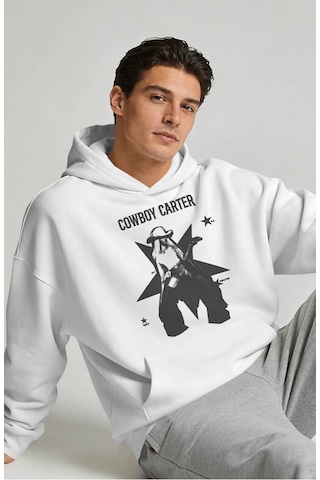 Sevbano Cowboy Carter Beyonce Şarkıcı Sırt Baskılı Unisex Oversize Premiu beyaz