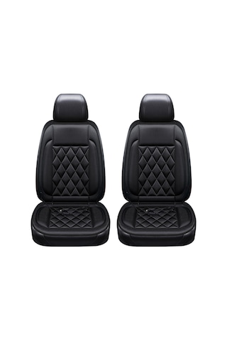 Yaozixa Sıcaklık Ayarlı 12v Elektrikli Otomobil Yastığı - Siyah İki Koltuklu, Hızlı Isıtma, Ev/ofis Uyumlu