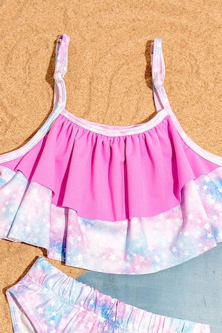 Beniizle Desenli Kız Çocuk Bikini Takım Açıkmavi