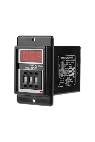 Asy-3d Dc 24v Gecikmeli Dpdt Dijital Zaman Rölesi - 999m