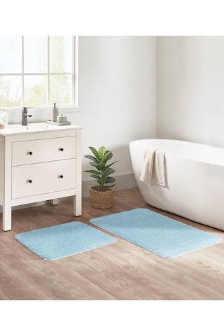 Koza Home Mino Kaydırmaz Taban Turkuaz Banyo Paspası Turkuaz
