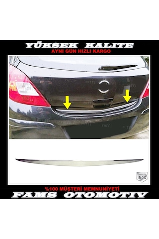 Opel Corsa D Krom Bagaj Alt Çıtası 2007-2014 Arası P.Çelik