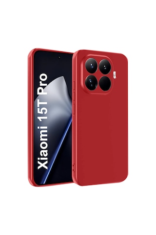 Xiaomi Mi 15t Pro İle Uyumlu Kılıf Esnek Premium Yumuşak Silikon Telefon Kılıfı Kapak Kırmızı