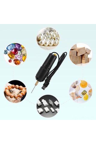 Suofeng Usb Mini Matkap Seti - 10 Uçlu 0.8-1.2mm Takı Yapımı İçin El Aleti, 100 Adet Altın/gümüş Çivili