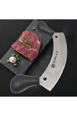 Çift Tutmalı Satır Zırh Sürlaz Kıyma Pizza Kesici Et Kıyma Bıçak