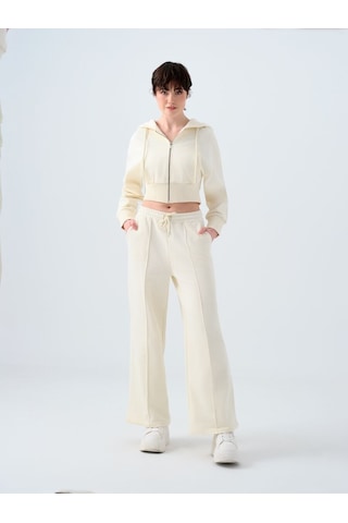 LOFT Straight Fit Kadın Eşofman Altı Ekru