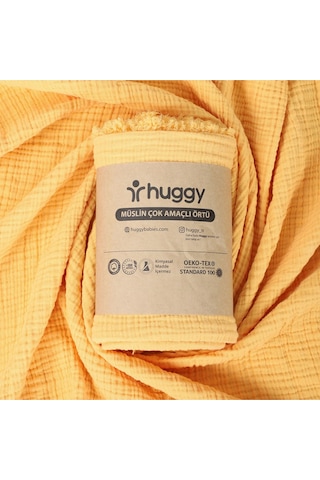 Huggy 4 Katlı %100 Pamuk 100x130 Müslin Bez Müslin Örtü Müslin Yenidoğan Bebek Battaniyesi
