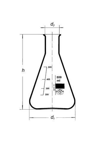 Simax Cam Erlen 1000 ML Erlenmeyer Flask Dar Boyunlu