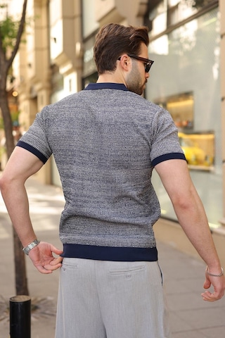 Madmext Lacivert Polo Yaka Regular Fit Erkek Triko Tişört E7496