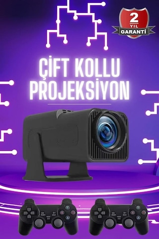 Çift Kollu Projeksiyon Taşınabilir Game Projektör Full Hd 1080p 4k Projeksiyon Gamepad - Lisinya